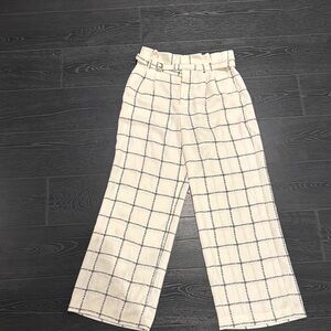 Checkered Wide-Leg Pants